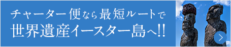 チャーター便なら最短ルートで 世界遺産イースター島へ!!