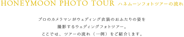 ハネムーンフォトツアーの流れ